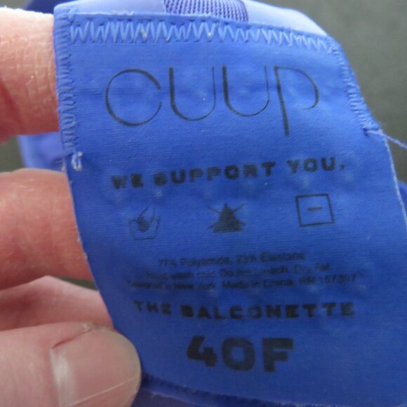 CUUP The Balconette Mesh Underwire Bra in Ultramarine Blue - Size 40F - Picture 13 of 13